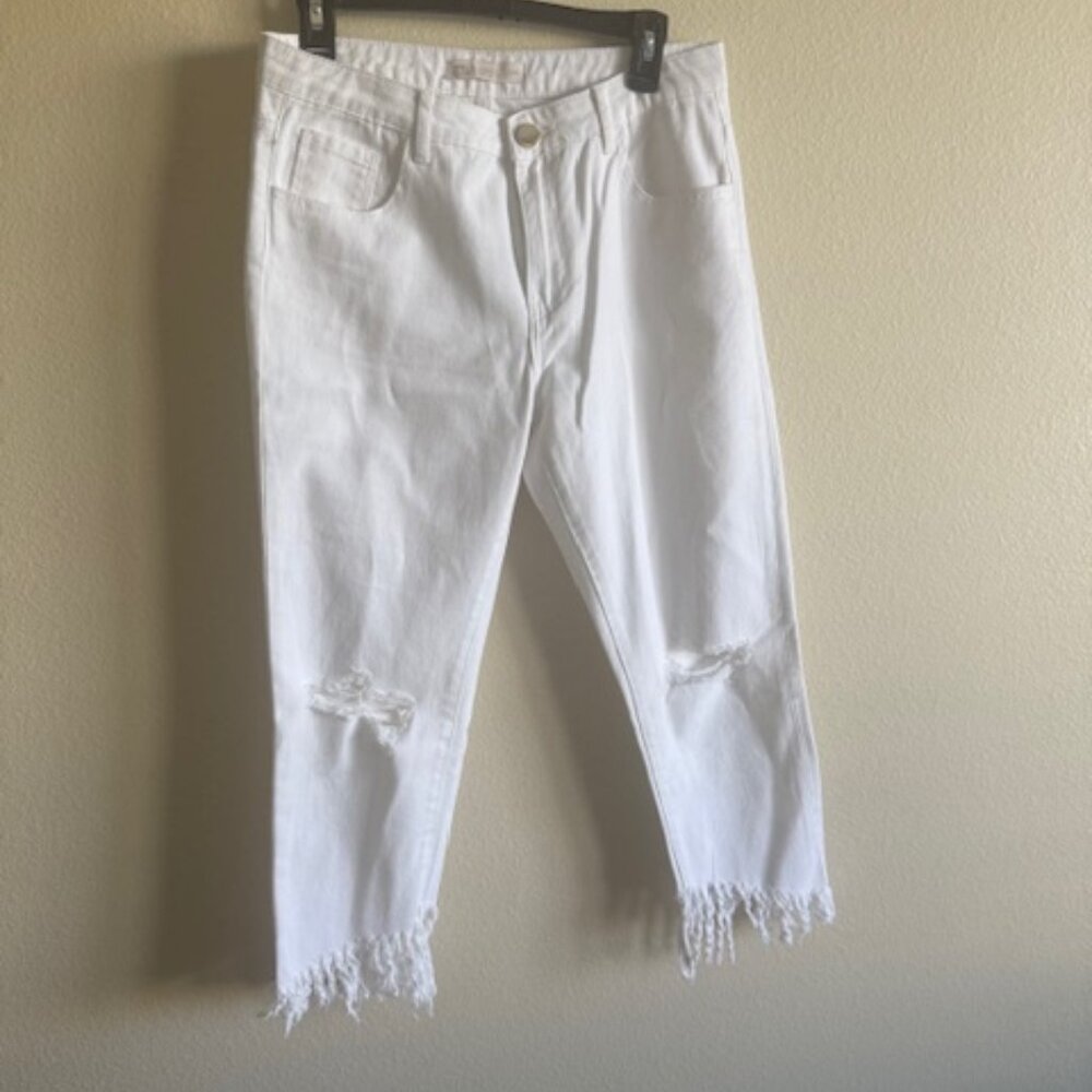 roberta biagi white cropped  jeans 100 %COTTON
